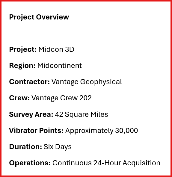Large seismic acquisition operation