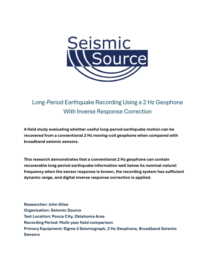 Earthquake and vibration monitoring